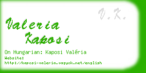valeria kaposi business card