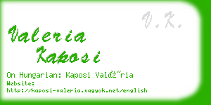 valeria kaposi business card